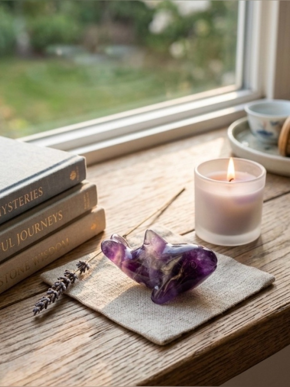 Amethyst Killer Whale Carving • Metaphysical Healing Dream & Crown Chakra Stone